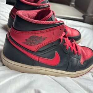 Air Jordan Red and Black Mid 1